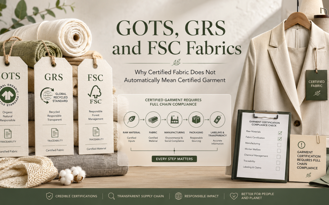 GOTS, GRS and FSC Fabrics: Why Certified Fabric Does Not Automatically Mean Certified Garment