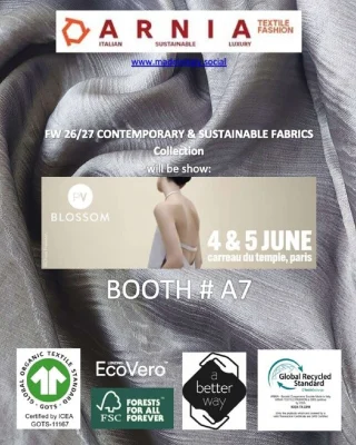 Join @arniamadeinitaly at stand A7, BLOSSOM @PremiereVision, in Paris, June 4-5, 2025. Explore our Fall/Winter 26/27 pre-collection. 

Discover Italian textile art, mixing creativity and sustainability with certified materials, textured jacquards, and eco-friendly designs. 

Booking ahead ensures a focused experience, but all visits are welcome. Contact us to schedule. 

Let's create together!

#CreativeDesign #EcoChic #WinterFashion
